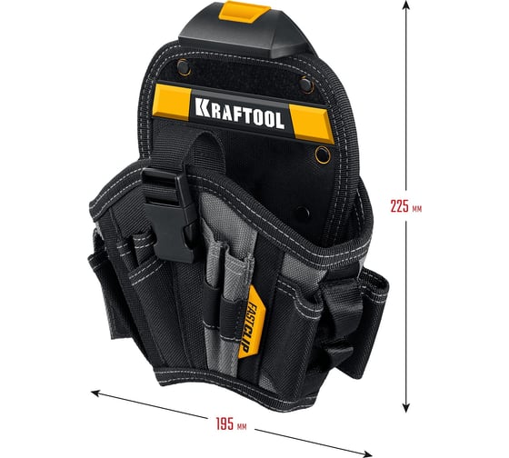 Кобура для шуруповерта большая с быстросъёмным креплением FastClip KRAFTOOL KH-17 17 карманов и петель 38768