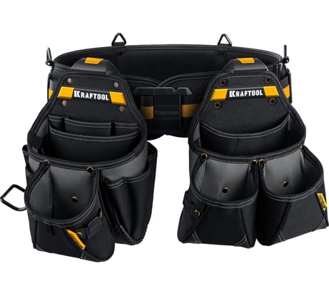 Пояс монтажника KRAFTOOL KBS-3L в комплекте: пояс монтажника и 2 большие сумки 38761