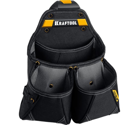 Поясная сумка KRAFTOOL KP-15 350x320 мм с быстросъёмным креплением FastClip, 15 карманов и петель 38771