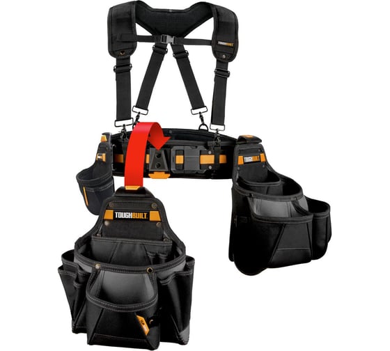 Набор Toughbuilt, ремень, подтяжки, 3 сумки с клипсами, TB-CT-101-5