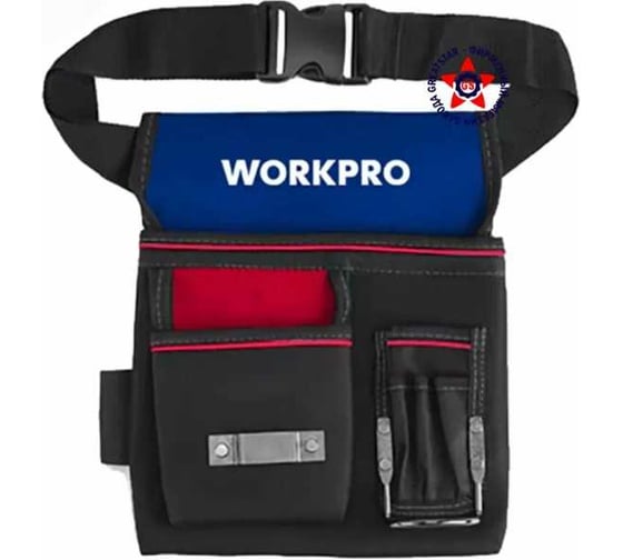 Сумка поясная модульная малая Workpro Кобура для дрели PRO на клипсе, 163x95x215 мм, полиэстер 1800D+быстросьемное крепление WP281077 1