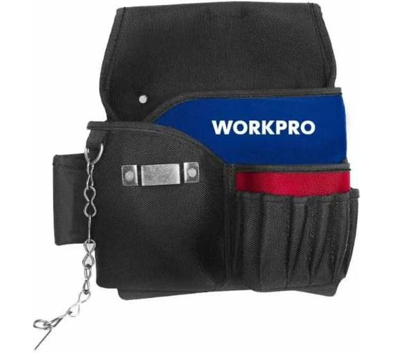 Сумка поясная модульная малая Workpro ЭЛЕКТРИКА PRO на клипсе, 210x120x280 мм, полиэстер 1800D+быстросьемное крепление WP281075 1
