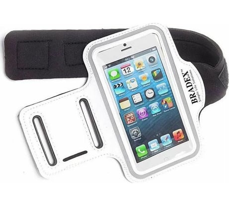 Чехол для телефона BRADEX с креплением на руку, 175x110 мм, белый SF 0729