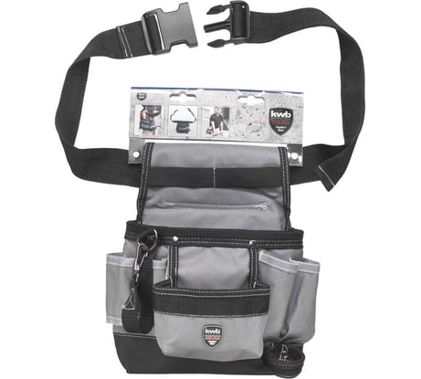 Поясная сумка для инструмента KWB одинарная, серый нейлон, с поясом 907710