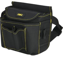 Поясная сумка монтажника, электрика для инструмента DELI DL-P4 с ремнем, 220x200x140 мм, 7 карманов, ткань оксфорд 600d, eva материал 111149