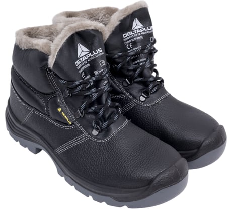 Ботинки кожаные утепленные с металлическим подноском Delta Plus JUMPER3 S3 FUR SRC, черные, р.44 JUMP3S3FENO44