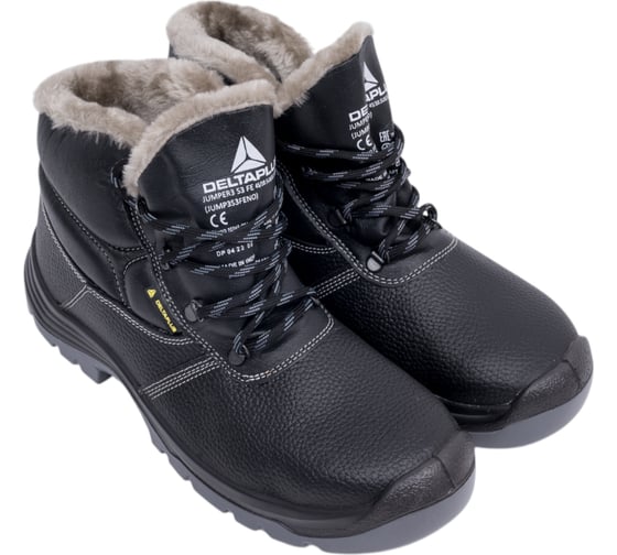 Ботинки кожаные утепленные с металлическим подноском Delta Plus JUMPER3 S3 FUR SRC, черные, р.45 JUMP3S3FENO45 1