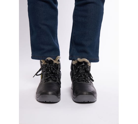 Ботинки кожаные утепленные с металлическим подноском Delta Plus JUMPER3 S3 FUR SRC, черные, р.45 JUMP3S3FENO45