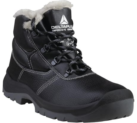 Ботинки кожаные утепленные с металлическим подноском Delta Plus JUMPER3 S3 FUR SRC, черные, р.47 JUMP3S3FENO47