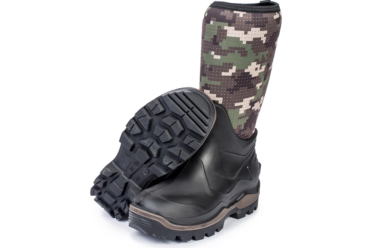 Сапоги с комбинированным верхом из ПУ галоши, с ходовым слоем подошвы ...