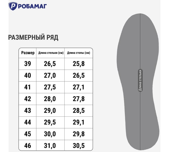 Полуботинки рабочие РОБАМАГ ПУ-ПУ с МН, 40 4627186427368
