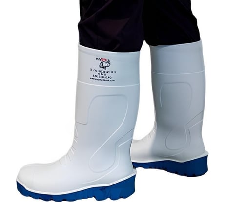 Сапоги рабочие PolyTech ПУ/ПУ O4, цвет белый/синий, размер 47 PolyTech WB-O4-47