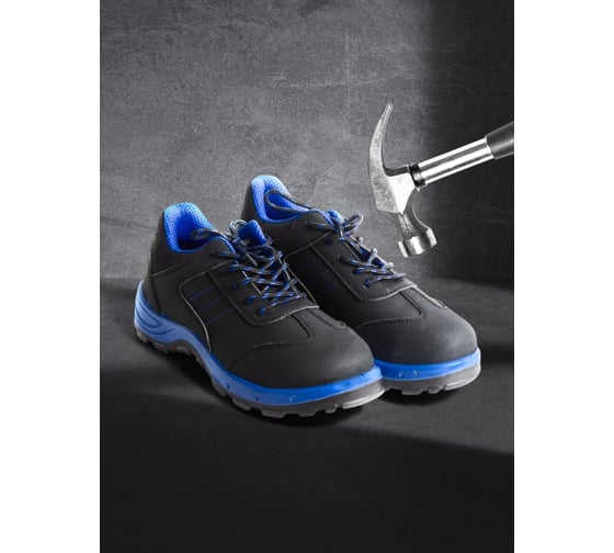 Полуботинки рабочие DOWELL стальной подносок, S1P SRC, иск. кожа, стальн. стелька, чёрный+синий, размер 44 D82157-44 1