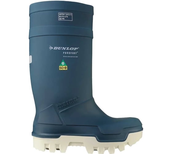 Сапоги DUNLOP PUROFORT THERMO+ FULL SAFETY синие с белой подошвой, размер 42 8713197035510 1