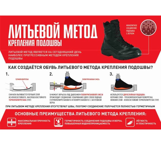 Сапоги кожаные SCENDA URSUS РЕДГРЕЙ ПУ/ТПУ, металлический подносок, антипрокольная стелька САП21371СТ.22; 45 САП21371СТ.22/45
