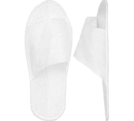 Тапочки одноразовые ООО Комус ГП Стандарт Плюс с откр мысом, белые 5 мм, 150 пар/уп 1946917 1