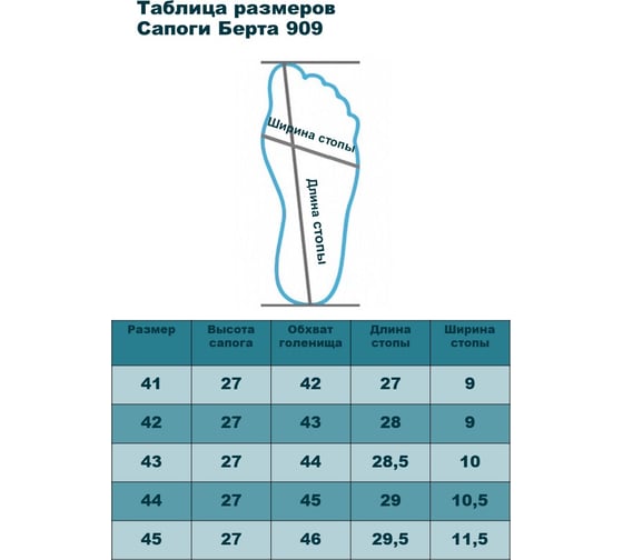 Мужские сапоги БЕРТА размер 45 909-45