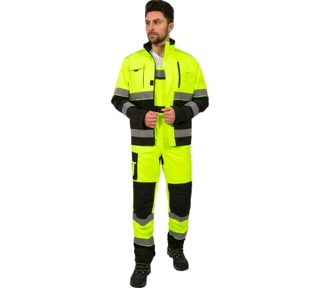 Костюм дорожника ФАКЕЛ Сигнал-2 лимонный/черный, размер 60-62, рост 170-176 87472644.009