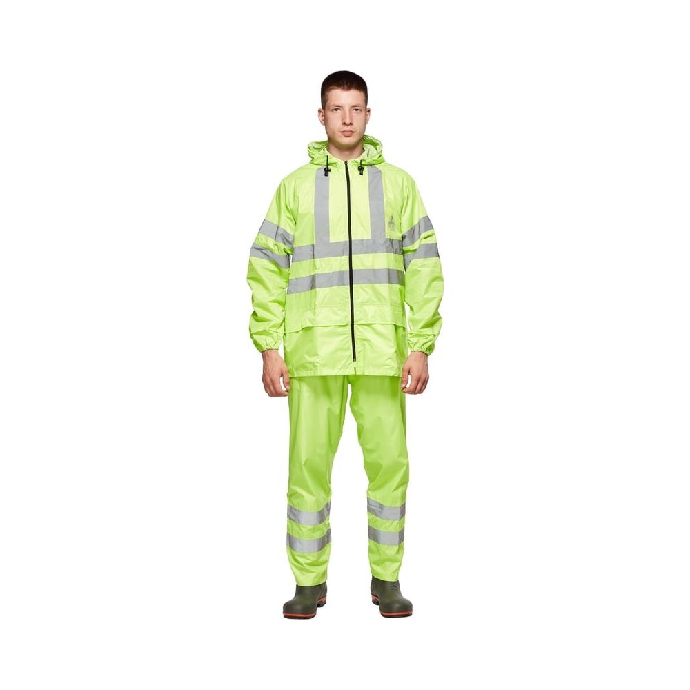 Сигнальный непромокаемый костюм ООО Комус Тайфун, ПВХ, лимонный, соп ...