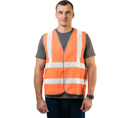 Сигнальный жилет РОБАМАГ оранжевый, 4 СОП, тк. полиэфир, контактная лента, XXXL 4609982370239