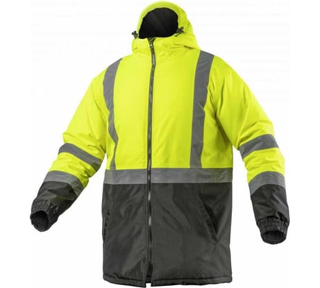 Куртка-парка сигнальная утепленная HOEGERT TECHNIK LEDA желтая, размер 2XL/56 HT5K330-2XL