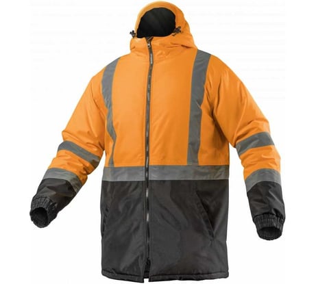 Куртка-парка сигнальная утепленная HOEGERT TECHNIK LEDA оранжевая, р.3XL (58) HT5K346-3XL