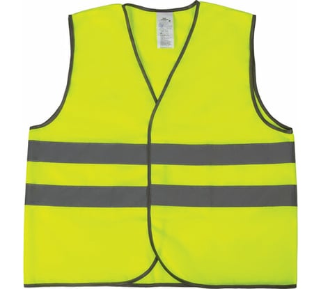Сигнальный жилет ГРАНДМАСТЕР ГОСТ, 2 светоотражающие полосы, лимонный, XXXL/60-62, ПЛОТНЫЙ 610836