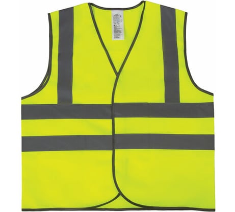 Сигнальный жилет ГРАНДМАСТЕР ГОСТ, 4 светоотражающие полосы, лимонный, XL/52-54, 610837