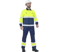 Мужской костюм ГК Спецобъединение БРАЙТ сигнальный, от механических воздействий и ОПЗ (куртка, полукомбинезон), флуорес Кос 773/112/170