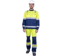 Мужской костюм ГК Спецобъединение РЕФЛЕКТ-1 сигнальный, от механических воздействий и ОПЗ (куртка, полукомбинезон), флу Кос 751/128/182