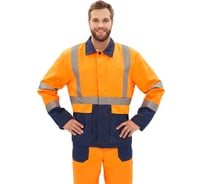 Костюм летний сигнальный URSUS "Скандин" куртка/полукомбинезон, цвет оранжевый/темно-синий ДОР503-461/60-62, 170-176