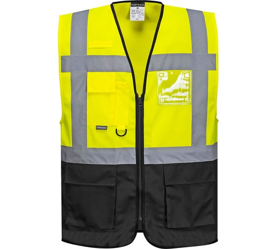 Жилет PORTWEST Warsaw Executive C476, размер XXL, желтый/черный C476YBRXXL
