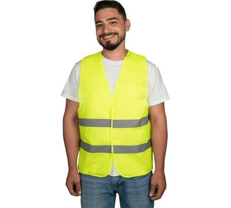 Жилет сигнальный SAMGRUPP (лимонный) 54-56 (XXL) (упаковка 50 шт) SAMC-022100002-50