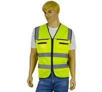 Жилет сигнальный Костромская Текстильная Компания тип 7 трикотажное полотно, 120, застежка молния, Лимон, XL (104-108), 170-176 4680642101288