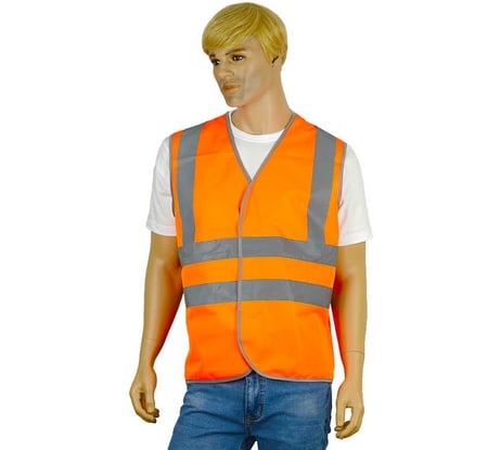 Жилет сигнальный Костромская Текстильная Компания тип 3а трикотажное полотно, 120, 350, застежка велкро, Оранжевый, M (88-92), 170-176 4680641980129