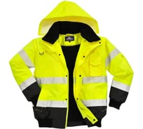 Светоотражающая контрастная куртка-бомбер PORTWEST C465 цвет желтый/черный, размер M C465YBRM