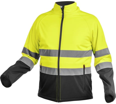 Светоотражающая куртка Softshell HOEGERT TECHNIK EXTER, желтая, размер XL HT5K335-XL