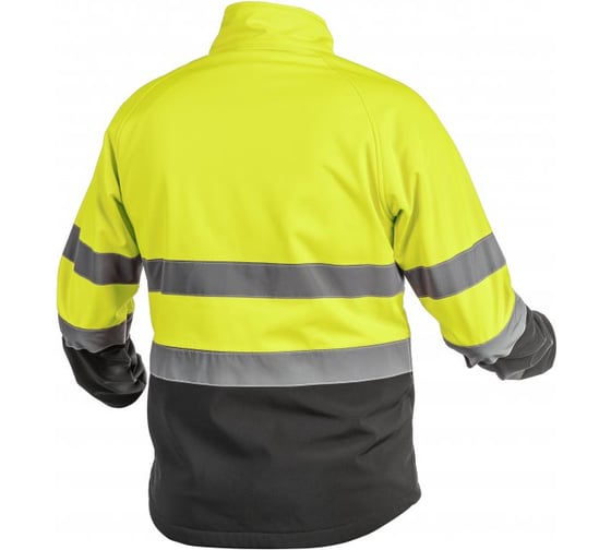 Светоотражающая куртка Softshell HOEGERT TECHNIK EXTER, желтая, размер XL HT5K335-XL
