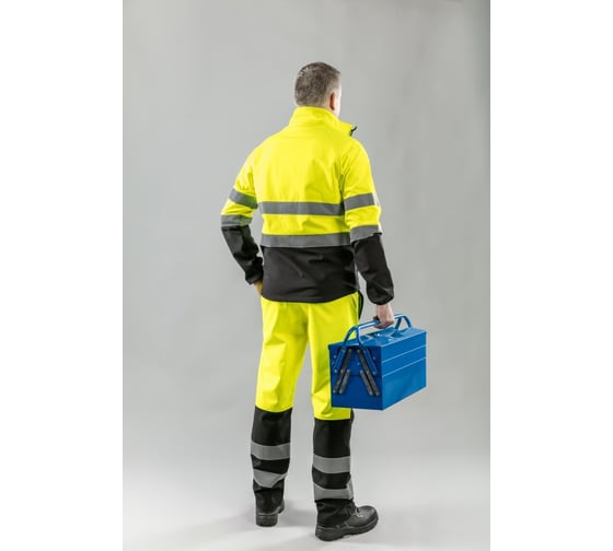 Светоотражающая куртка HOEGERT TECHNIK EXTER Softshell, желтая, размер M HT5K335-M