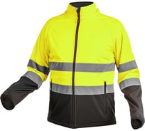 Светоотражающая куртка Softshell HOEGERT TECHNIK EXTER, желтая, размер S HT5K335-S