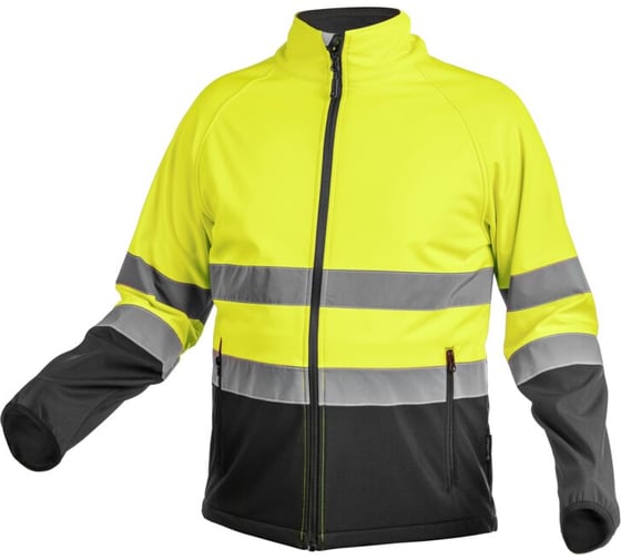 Светоотражающая куртка Softshell HOEGERT TECHNIK EXTER, желтая, размер L HT5K335-L