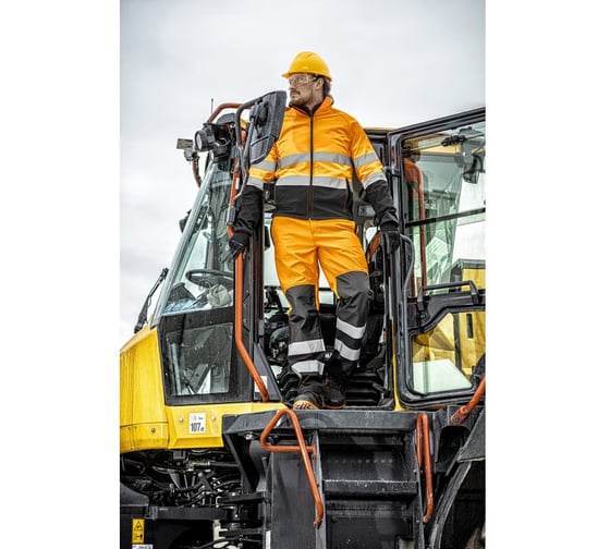 Светоотражающая куртка Softshell HOEGERT TECHNIK EXTER, оранжевая, размер 2XL HT5K336-2XL