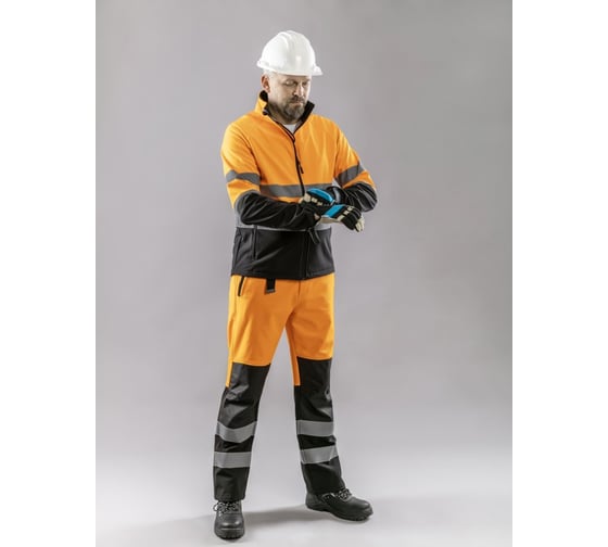Светоотражающая куртка Softshell HOEGERT TECHNIK EXTER, оранжевая, размер 2XL HT5K336-2XL