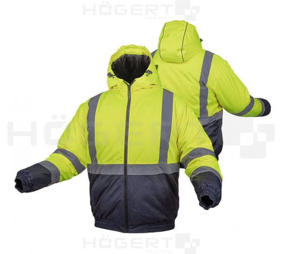 Светоотражающая куртка HOEGERT TECHNIK OKER, желтая, р.XL HT5K244-XL
