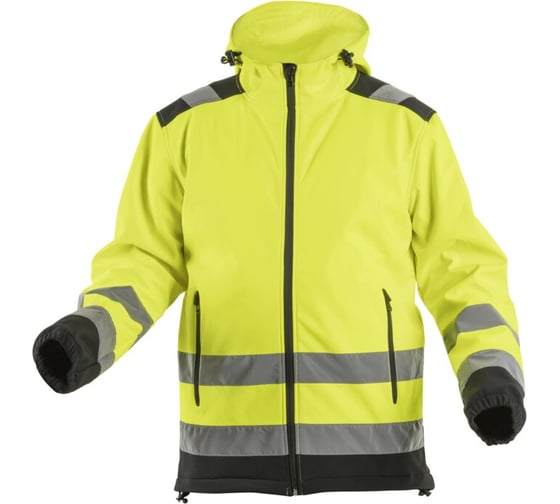Куртка сигнальная SOFTSHELL с капюшоном HOEGERT TECHNIK ARGEN желтая M (50) HT5K257-M