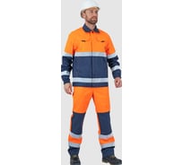 Костюм ГК Спецобъединение БРАЙТ, Со - 3-ий класс защиты, флуоресцентный оранжевый-синий (136-140) Кос 750/136/194