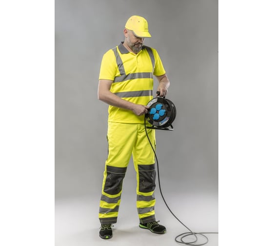 Светоотражающее поло HOEGERT TECHNIK FELIX, желтое, размер 3XL HT5K234-3XL