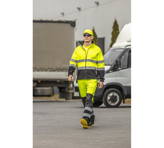 Светоотражающие штаны HOEGERT TECHNIK TRAUN Softshell желтые, р. M HT5K337-M