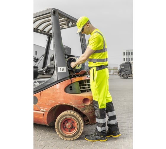 Светоотражающие штаны HOEGERT TECHNIK TRAUN Softshell желтые, р. L HT5K337-L