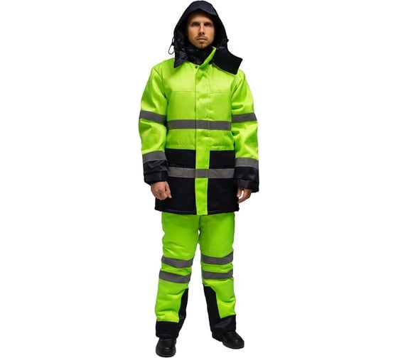 Утепленный сигнальный костюм Ф Меркурий, лимонный/темно-синий, р.112-116, рост 182-188 310-77/320-35-11 1